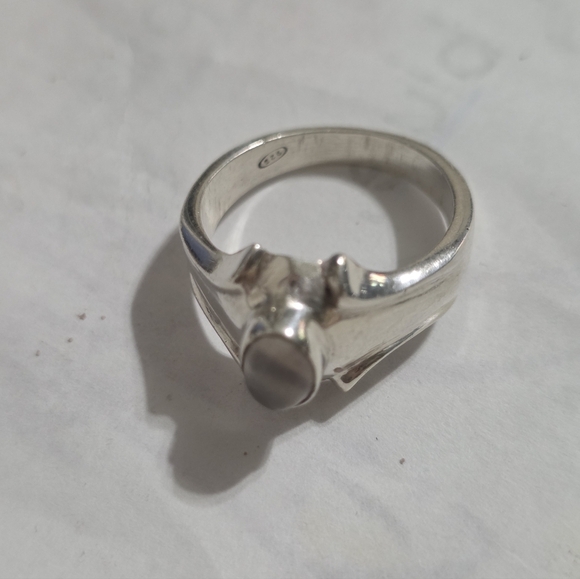 Vintage 925 Cats Eye Moonstone Solitaire Ring with Moonstone Size 8 - Picture 3 of 14